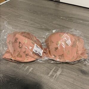 Torrid Pink and Gold Butterfly Print Bra